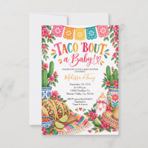 Farbige mexikanische Taco-Party zur Babyparty Einladung