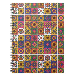 Farbige mexikanische Talavera-Fliesenmuster-Spiral Notizblock