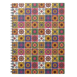Farbige mexikanische Talavera-Fliesenmuster-Spiral Notizblock