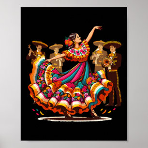 Farbige mexikanische Tänzer feiern Cinco De Mayo W Poster