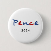 Farbige Mike Pence 2024 Skripttext Button (Vorderseite)