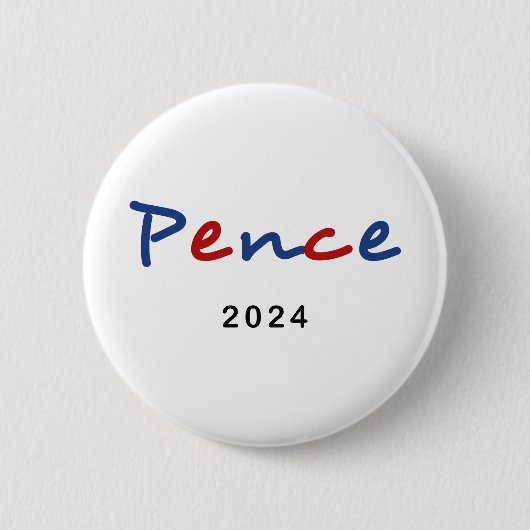 Farbige Mike Pence 2024 Skripttext Button (Vorderseite)