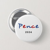 Farbige Mike Pence 2024 Skripttext Button (Vorne & Hinten)