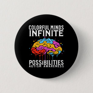 Farbige Minds Autismus Bewusstsein Kinder unterstü Button
