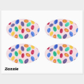 Farbige Mini-Ostereier, Geleebohnen-Aufkleber Ovaler Aufkleber (Blatt)