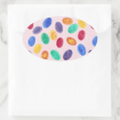 Farbige Mini-Ostereier, Geleebohnen-Aufkleber Ovaler Aufkleber (Tasche)