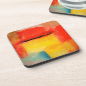 Farbige Minimalistische Abstrakte Kunstwerke Getränkeuntersetzer (Linke Seite)