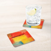 Farbige Minimalistische Abstrakte Kunstwerke Rechteckiger Pappuntersetzer (Vor Ort)