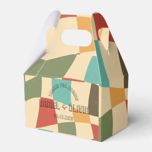 Farbige Minimalistische Gastgeschenk Hochzeiten Geschenkschachtel (Vorderseite)