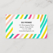 Farbige, Minimalistische Streifen handgefertigt Visitenkarte (Rückseite)