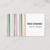 Farbige Minimalistische Streifen Visitenkarte (Vorderseite)