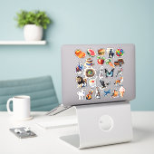 Farbige Mischung von Aquarell-Vorschnitt Vinyl Aufkleber (Laptop auf Schreibtisch)