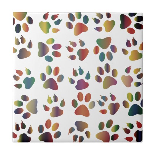 Farbige Mix-Paws-Dog-Tile Fliese (Vorderseite)