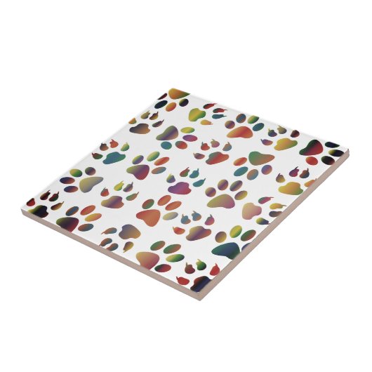 Farbige Mix-Paws-Dog-Tile Fliese (Seite)