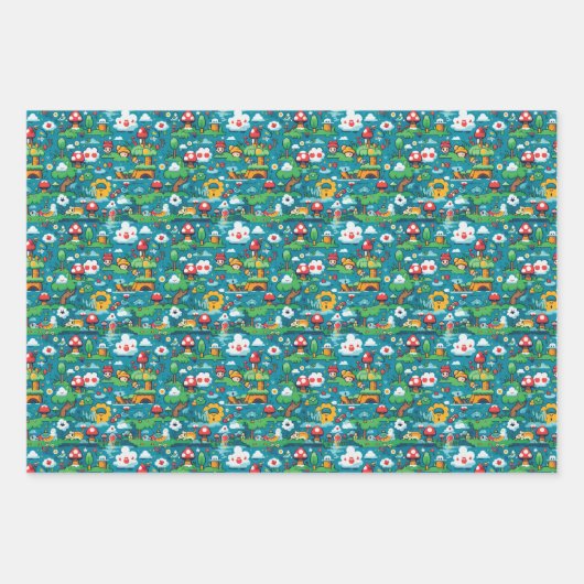 Farbige Mix Themed Geschenkpapier Set (Vorderseite 3)