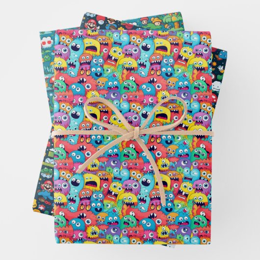 Farbige Mix Themed Geschenkpapier Set (Beispiel)