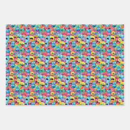 Farbige Mix Themed Geschenkpapier Set