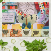 Farbige Mixed Media Cat Collage Küchentücher (Gefaltet)