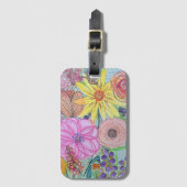 Farbige Mixed Media Floral Gepäckanhänger (Vorderseite Vertikal)
