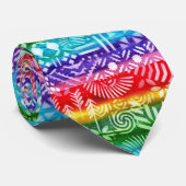 Farbige Mixed Media Rainbow Neck Tie Krawatte (Gerollt)