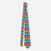 Farbige Mixed Media Rainbow Neck Tie Krawatte (Rückseite)
