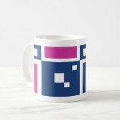 Farbige Mod geometrisch in blau und Lila Kaffeetasse (Vorderseite Links)