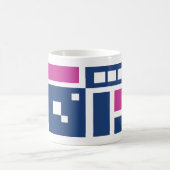 Farbige Mod geometrisch in blau und Lila Kaffeetasse (Mittel)