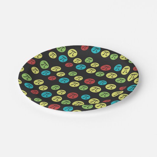 Farbige Mod Pi Symbole Math Themed Paper Plate Pappteller (Schrägansicht)