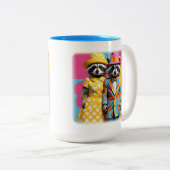 Farbige Mod-Schläger aus den 60er Jahren Zweifarbige Tasse (VorderseiteRechts)