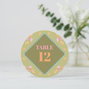 Farbige Mod Stickerei Save the Date Einladung