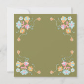 Farbige Mod Stickerei Save the Date Einladung (Rückseite)