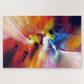 Farbige moderne Abstrakte Ausdruckskunst Puzzle (Horizontal)