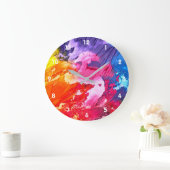 Farbige moderne Abstrakte Farbe Große Wanduhr (Zuhause)