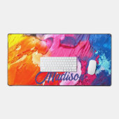 Farbige, moderne Abstrakte Farbe - Name Schreibtischunterlage (Tastatur & Maus)