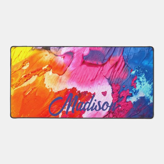 Farbige, moderne Abstrakte Farbe - Name Schreibtischunterlage (Vorderseite)