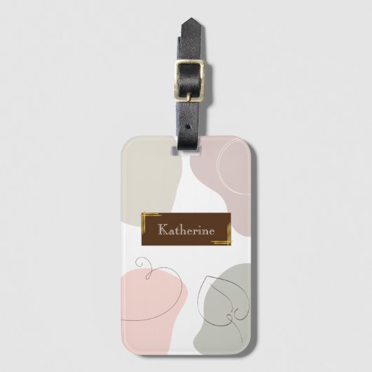 Farbige, moderne Abstrakte Formen Monogram Gepäckanhänger (Vorderseite Vertikal)