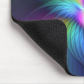 Farbige moderne abstrakte fraktale Kunst mit Blau Mousepad (Ecke)
