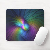 Farbige moderne abstrakte fraktale Kunst mit Blau Mousepad (Mit Mouse)