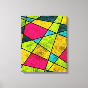 Farbige moderne abstrakte geometrische Formen Neon Leinwanddruck
