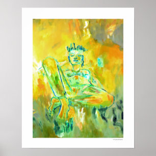 Farbige moderne abstrakte Kunst Gelbe Heimdekorati Poster
