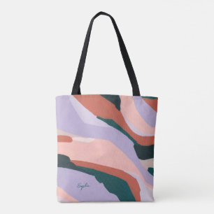 Farbige moderne abstrakte Kunst individuell benann Tasche