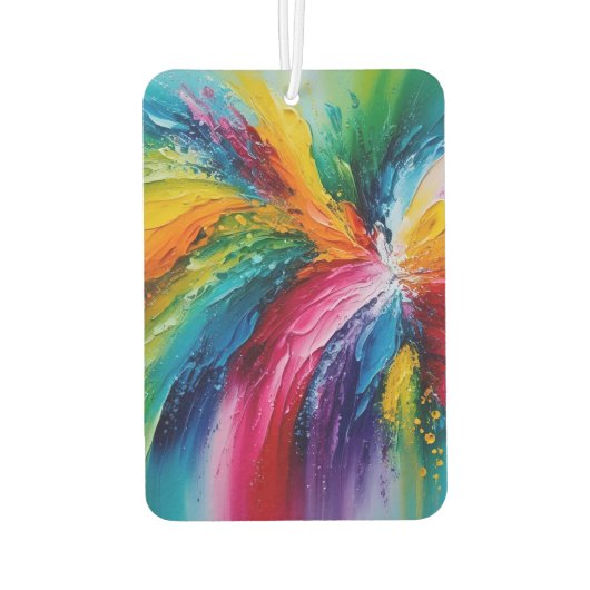 Farbige moderne Abstrakte Kunst Personalisiert Mon Autolufterfrischer (Rückseite)