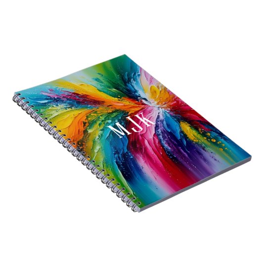 Farbige moderne Abstrakte Kunst Personalisiert Mon Notizblock (Rechte Seite)