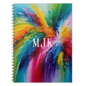 Farbige moderne Abstrakte Kunst Personalisiert Mon Notizblock (Vorderseite)