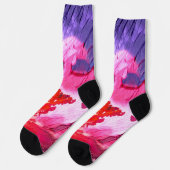 Farbige moderne abstrakte Malerei Unisex Socken (Linkes Detail)