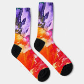 Farbige moderne abstrakte Malerei Unisex Socken (Rechts)