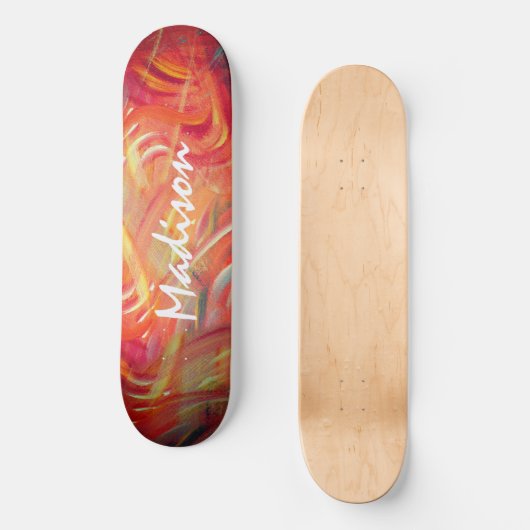 Farbige, moderne Abstrakte Personalisierte Bezeich Skateboard (Vorderseite)