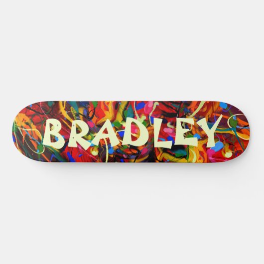 Farbige, moderne Abstrakte Personalisierte Bezeich Skateboard (Horizontal)