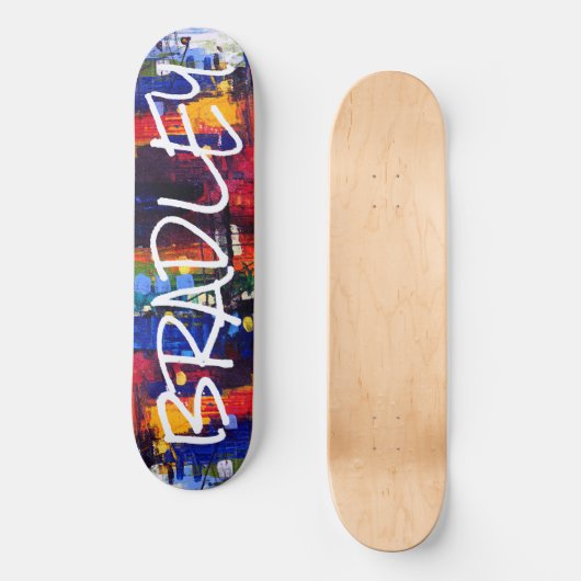 Farbige, moderne Abstrakte Personalisierte Bezeich Skateboard (Vorderseite)