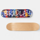 Farbige, moderne Abstrakte Personalisierte Bezeich Skateboard (Horizontal)